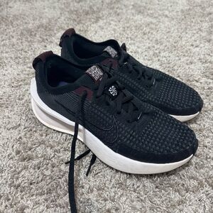 Nike Interact Run Road Running Shoes - Black/White/Maroon Size 8